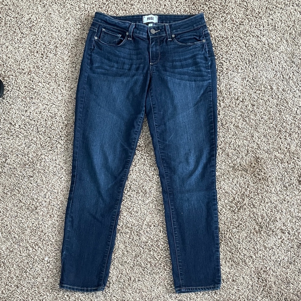PAIGE Dark Blue, cropped, Skinny Jeans size 27